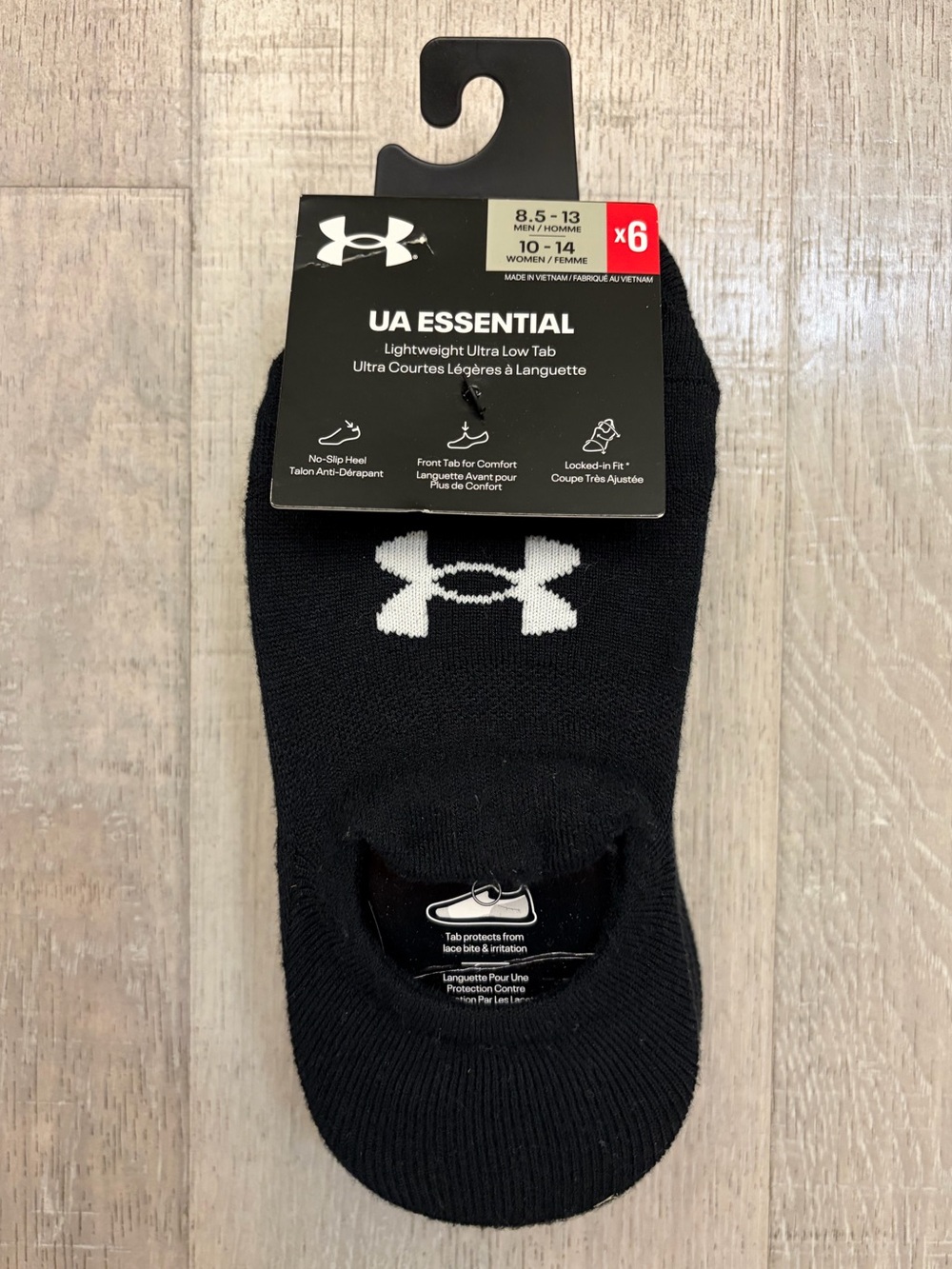 NEW Under Armour Essential No Show Socks 6 Pack Women’s - 10-14 Black